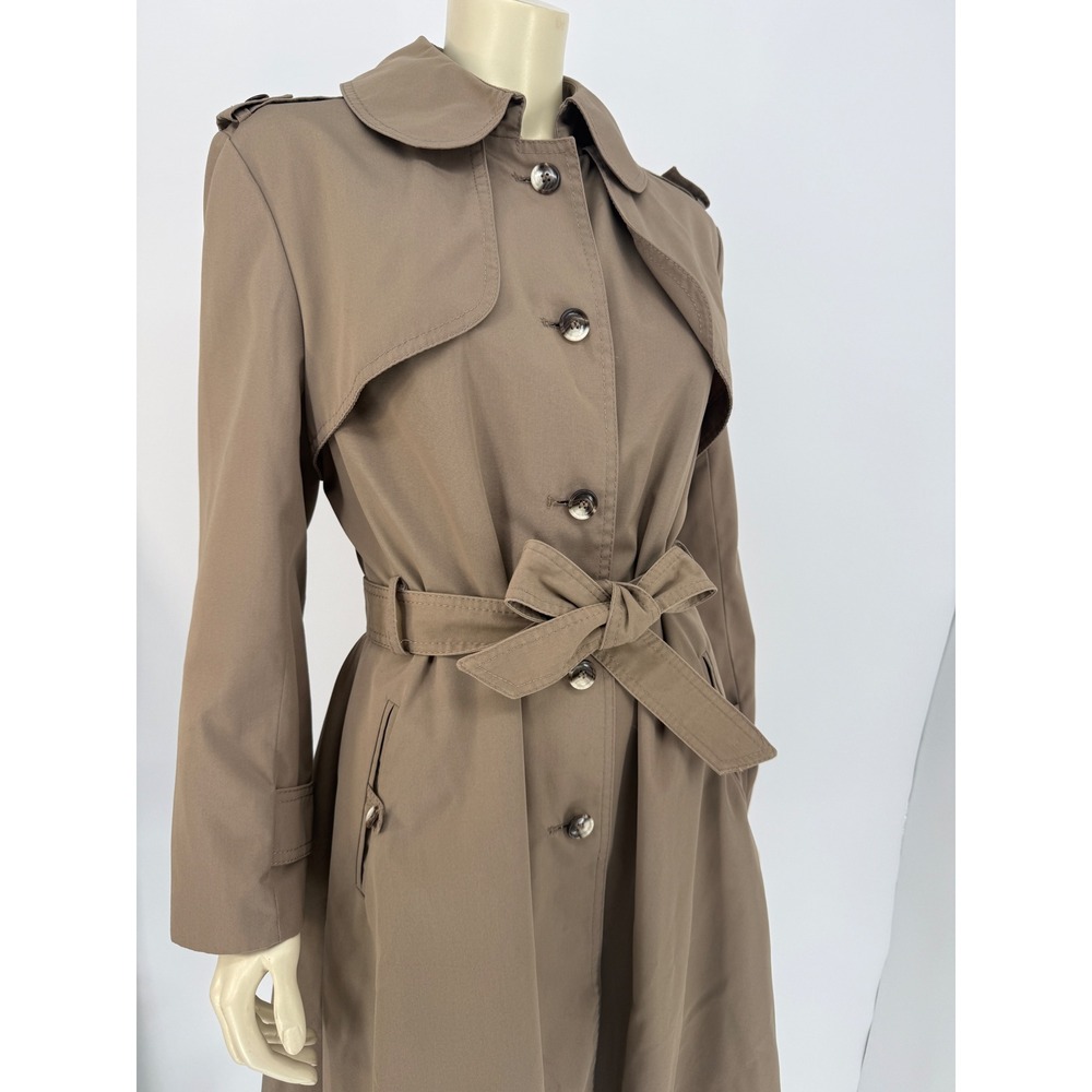 Vintage 1970s Weather Vane Princess Trench Coat Cape Back Belted 15/16